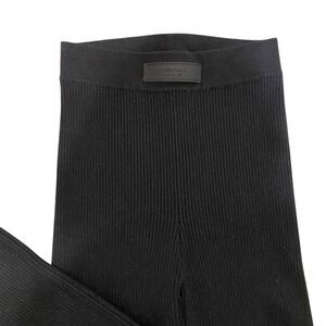 Essentials Fear of God Ribbed Knit Leggings Sz M Black High Rise Travel Outdoor